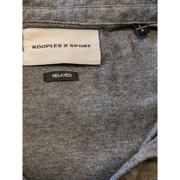 Kooples x Sport Mens L Polo Shirt Gray Short Sleeve Casual Cotton Preppy Relaxed - Picture 4 of 6